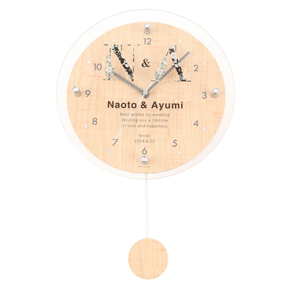  MAG名入れ時計 電波振り子時計 「イニシャル」 W-797-CO_104