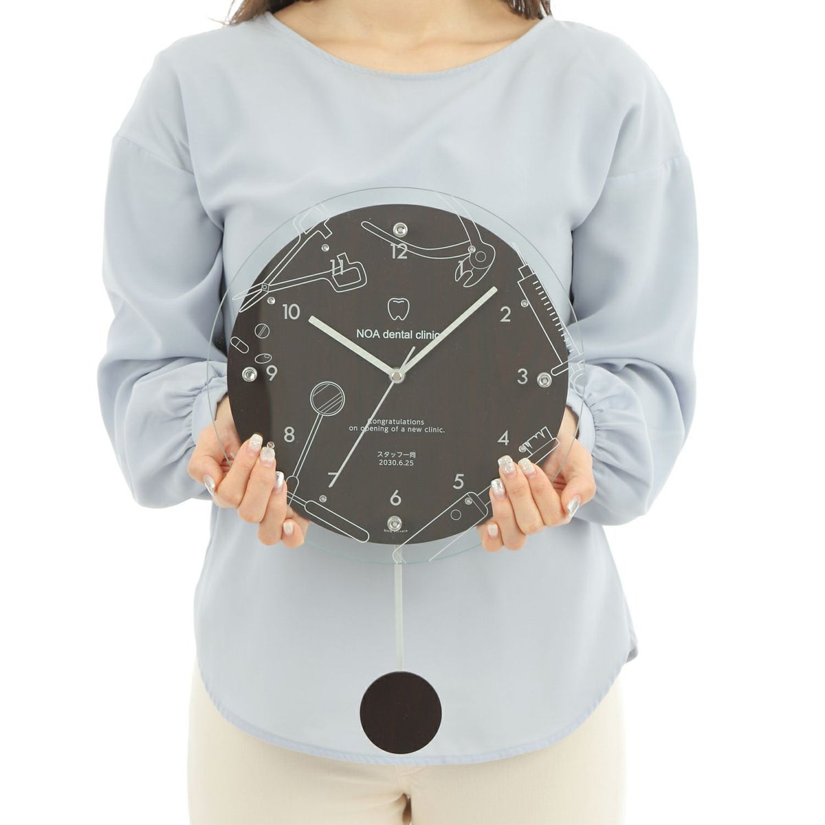 MAG名入れ時計 電波振り子時計 「歯医者」 W-797-CO_111