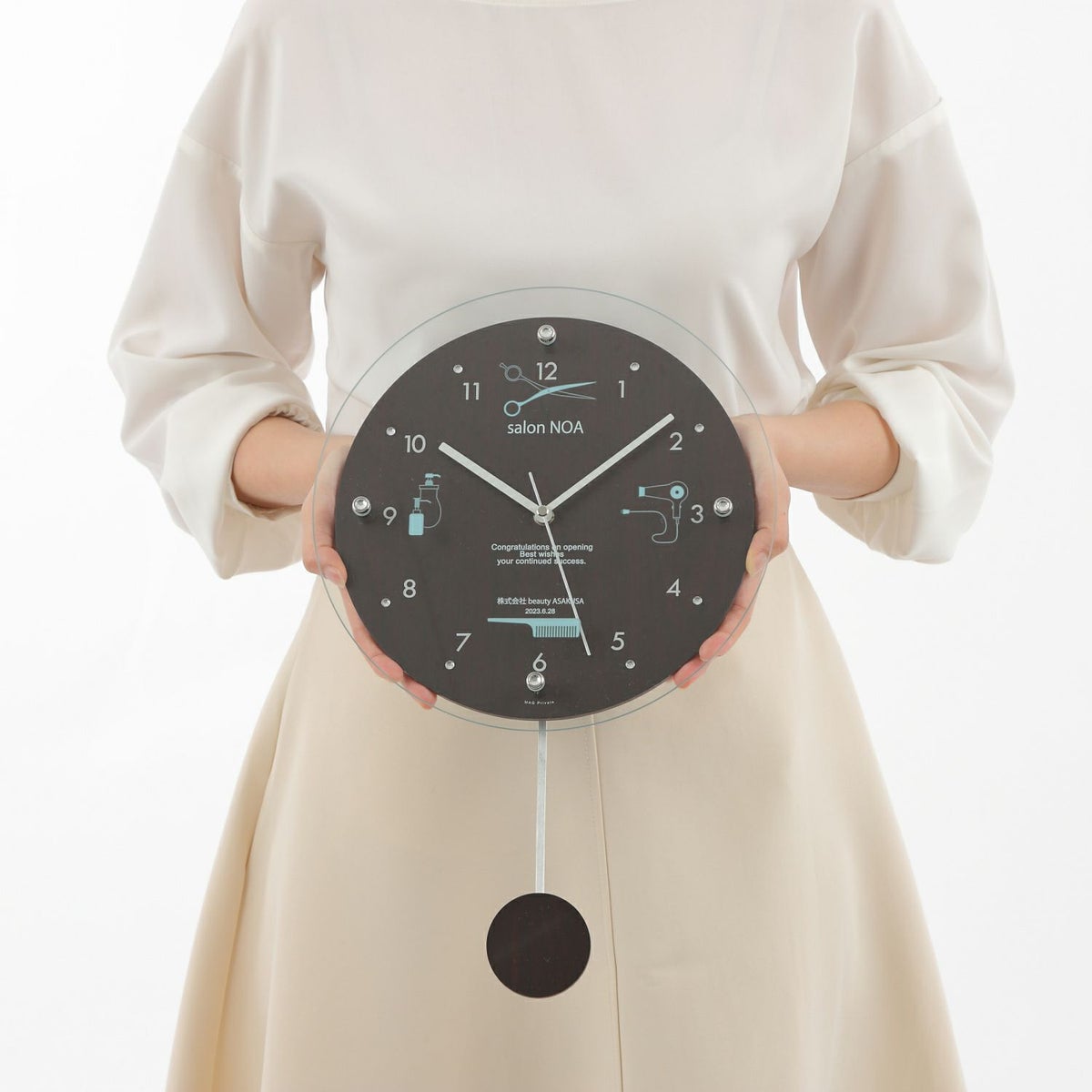  MAG名入れ時計 電波振り子時計 「ヘアサロン」 W-797-CO_105