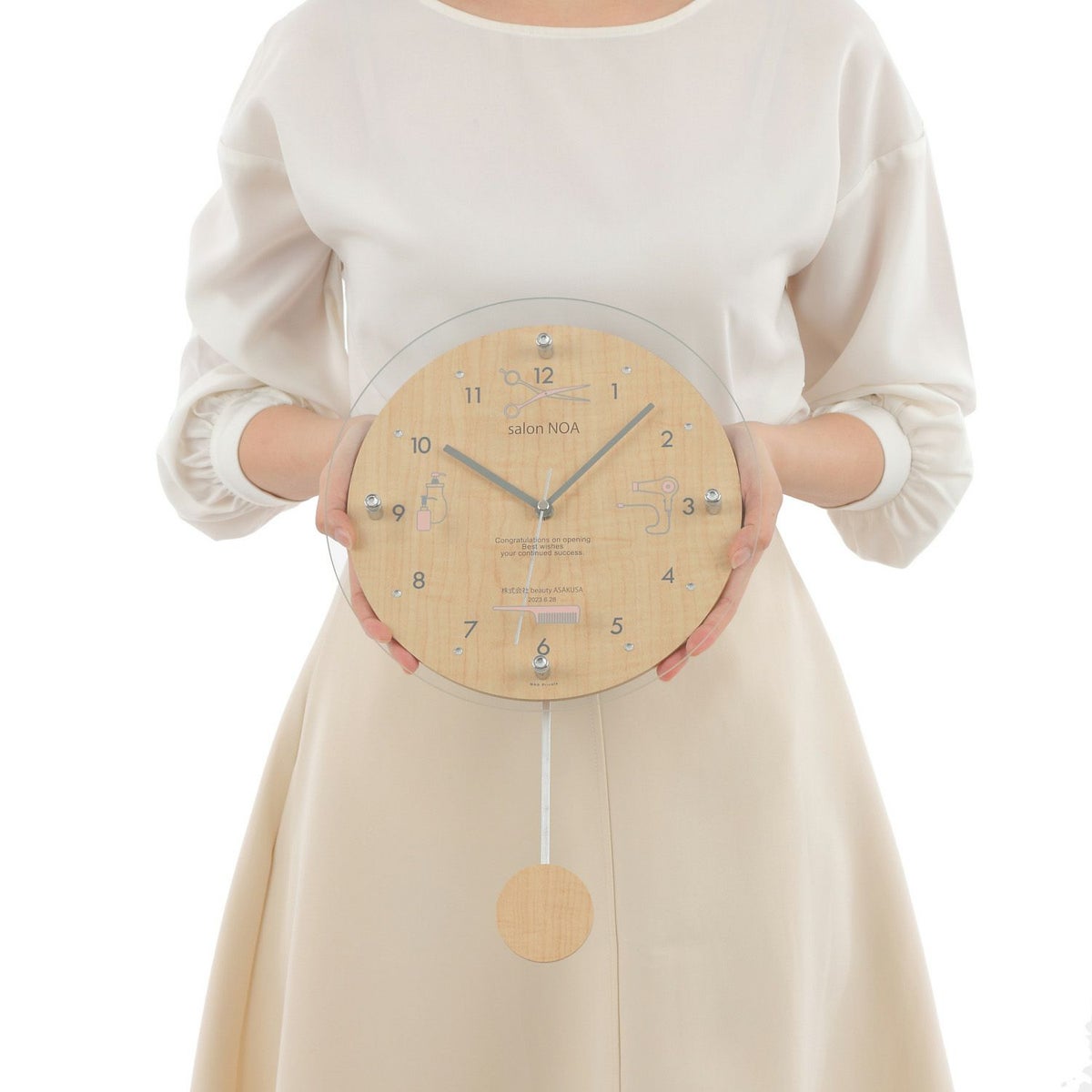  MAG名入れ時計 電波振り子時計 「ヘアサロン」 W-797-CO_105