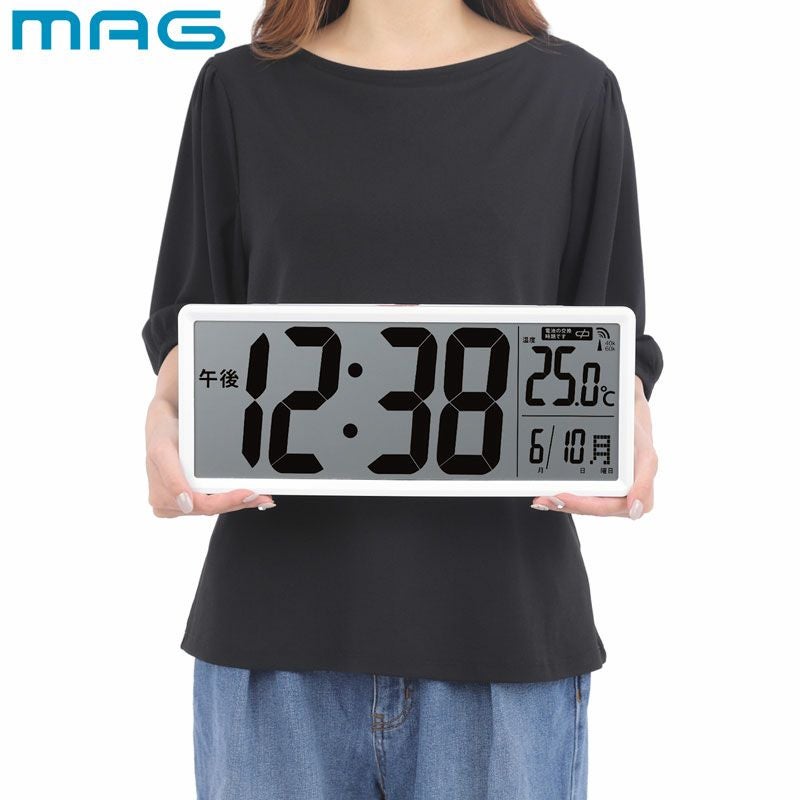 MAGデジタル電波置掛兼用時計クリアビュー W-814
