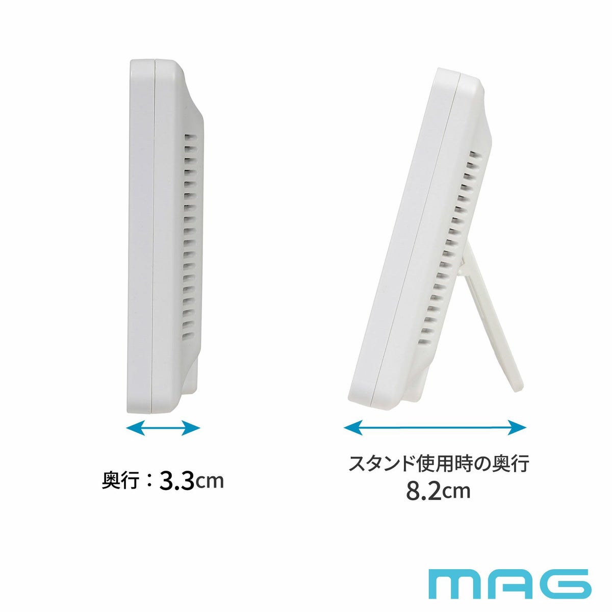 MAGデジタル電波置掛兼用時計クリアビュー W-814