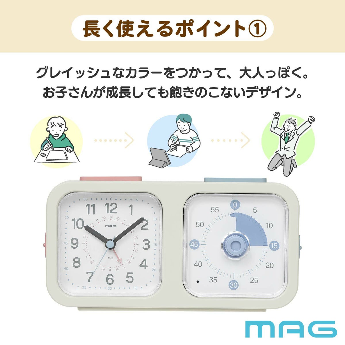 知育時計タイマー付よーめる T802