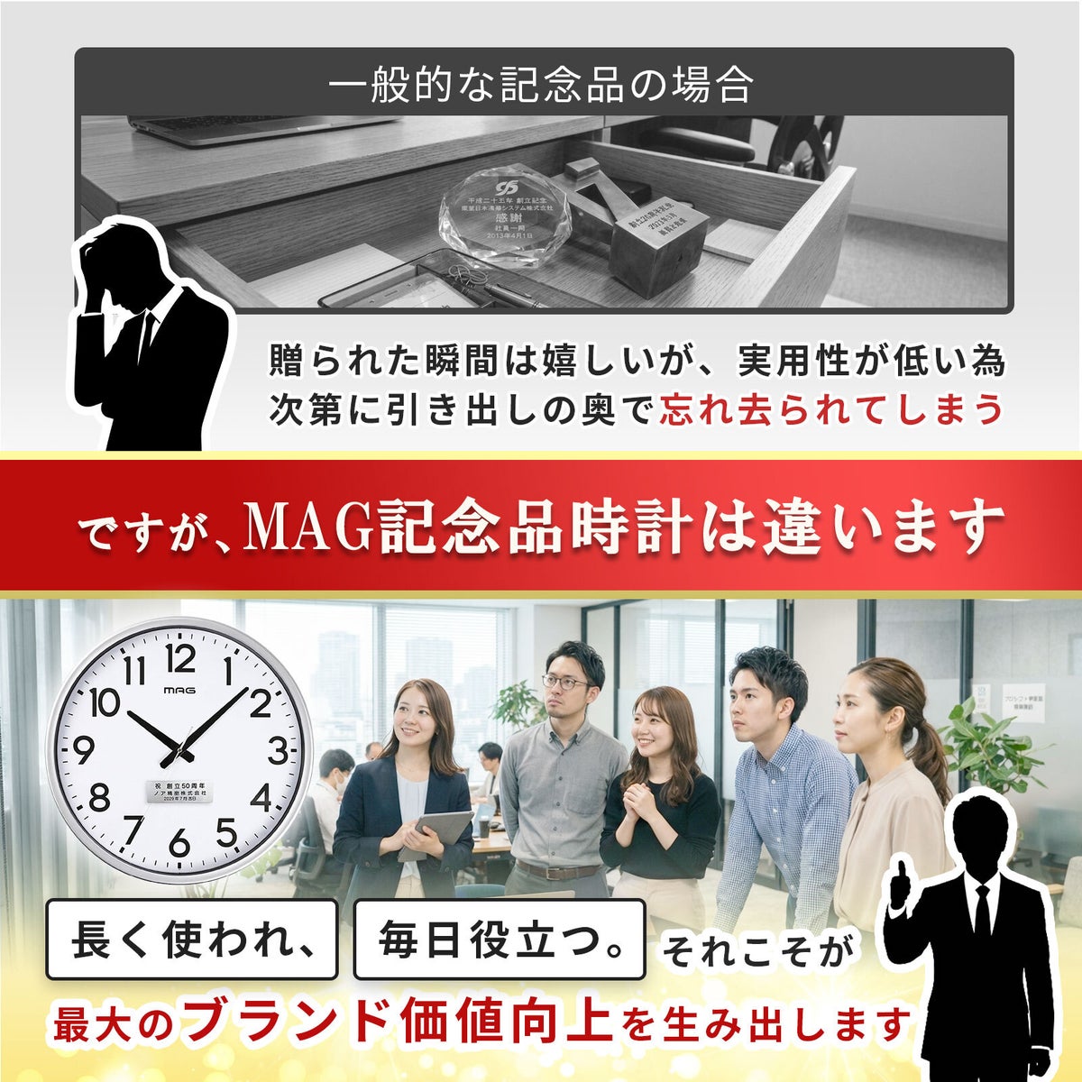 大型無線LAN掛時計 W825 (記念品)